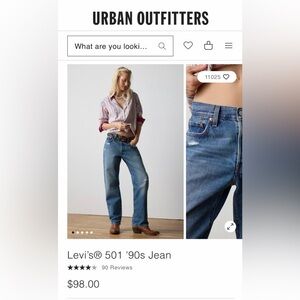 Levi's 501 90's Straight Leg Jeans